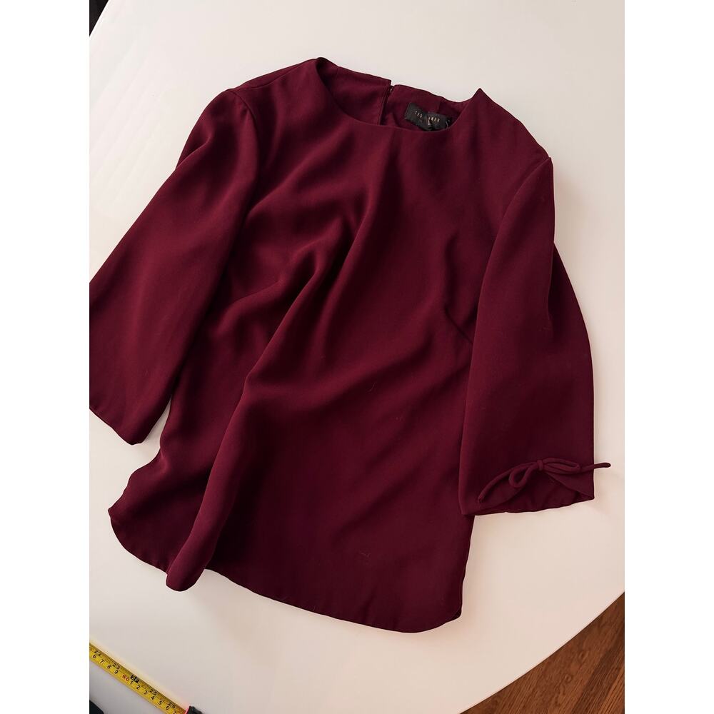 Maroon/Burgundy Ted Baker Quarter Length Top - Size M